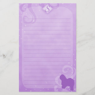 Purple Magic Old English Sheepdog Stationery Briefpapier