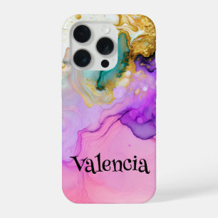 Purple Majesty Watercolor Fantasy Custom iPhone 15 Pro Hülle
