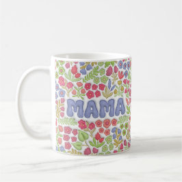 Purple Mama Boho Floral 3D Effect  Kaffeetasse
