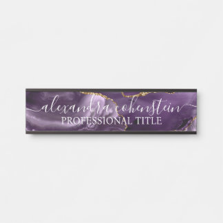 Purple Marble Agate Office Door Sign Türschild