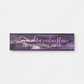 Purple Marble Agate Office Door Sign Türschild