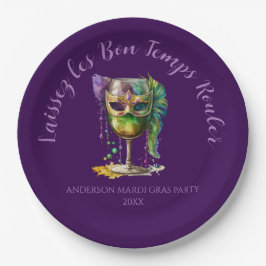 Purple Mardi Gras Mask  Pappteller