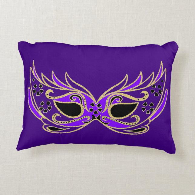 Purple Masquerade Mask Dekokissen (Rückseite)