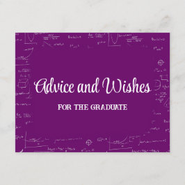 Purple Math Graduation Party Advice for Graduate Begleitkarte