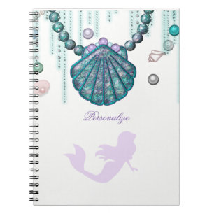 Purple Mermaid Beach Bling Glam Sparkle Custom Notizblock