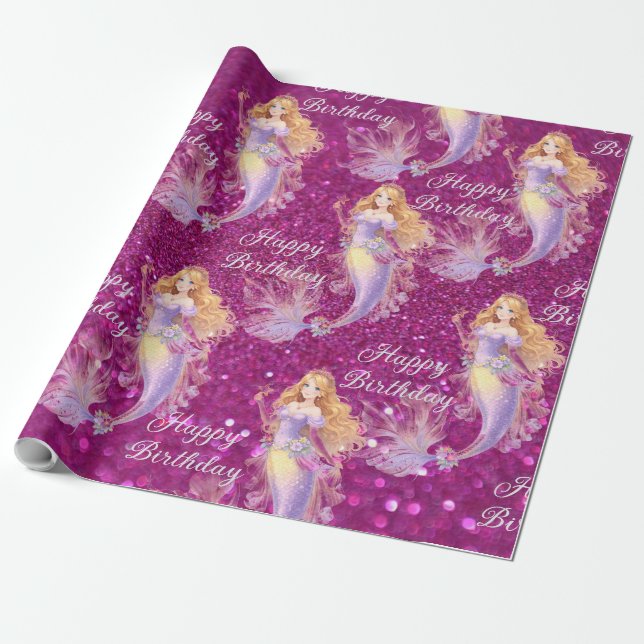 Purple mermaid  geschenkpapier (Ungerollt)