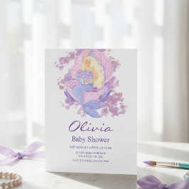 Purple Mermaid Princess Baby Shower Invitation Einladung