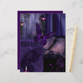 Purple Midnight Butterfly Magic Scrapbook Paper