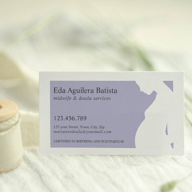 Purple  Midwife Doula Pregnant Woman SILHOUETTE Visitenkarte (Von Creator hochgeladen)