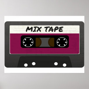 Purple Mix Tape - Retro-Geschenk im Stil der 80er Poster