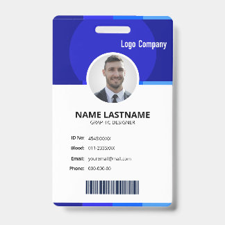 Purple Modern ID Identification Card Photo Badge Ausweis