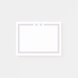 Purple Monogram Post-it Klebezettel