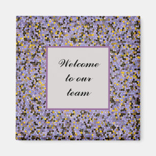Purple Mosaic Welcome to Our Team Magnet