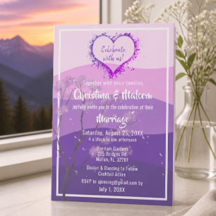 Purple Mountains Majesty Einfache Hochzeitseinladu Einladung