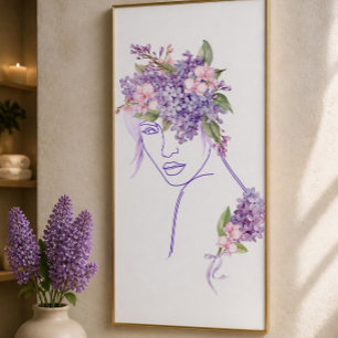 Purple Muse - Eine Dame mit Flieder und Orchideen Poster