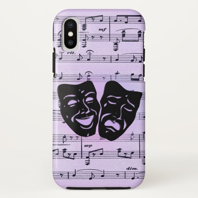 Purple Music and Theater Masks Case-Mate iPhone Hülle (Rückseite)