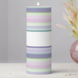 Purple, Neptune, sea green, and Lavender stripes Stumpenkerze