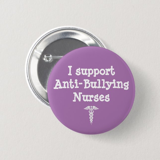 Purple Nurse Anti-Bullying Nursing Student Button (Vorne & Hinten)