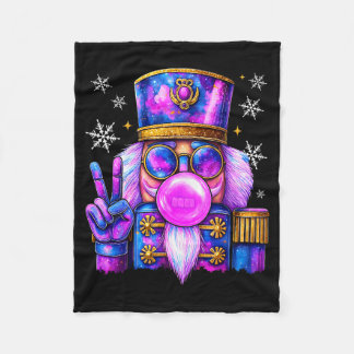 Purple Nutcracker Blowing Bubble Gum Cute Christma Fleecedecke