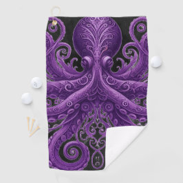 Purple Octopus Victorian Steampunk Kraken Golfhandtuch