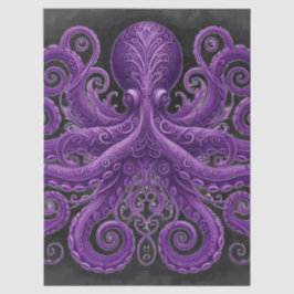 Purple Octopus Victorian Steampunk Kraken Seidenpapier