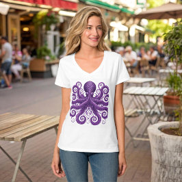 Purple Octopus Victorian Steampunk Kraken T-Shirt