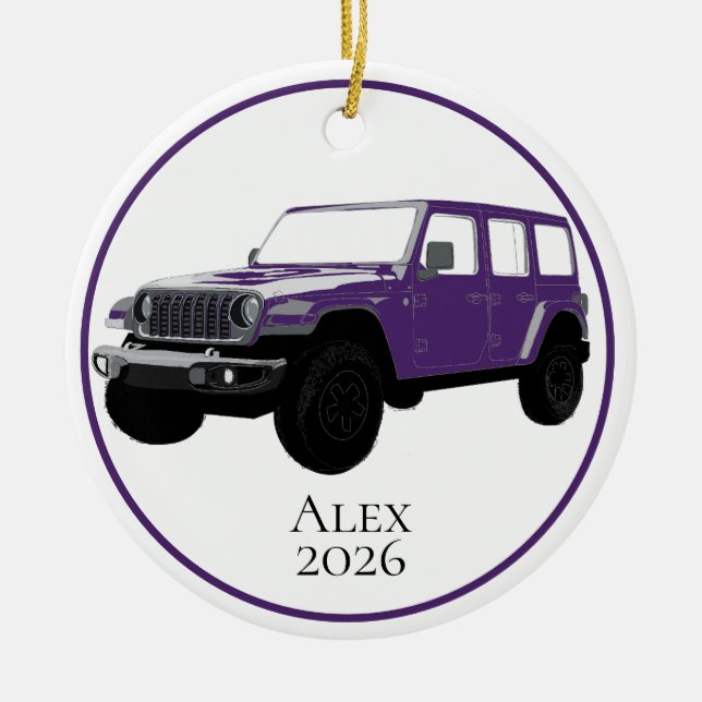 Purple Off-Road Utility Vehicle 7 slot grille Keramik Ornament (Vorne)
