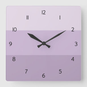 Purple Ombre Striped Square Wall Clock Quadratische Wanduhr
