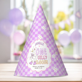 Purple One Silly Goose-Retro Girl First Birthday Partyhütchen