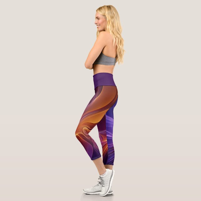 Purple-Orange-Leggings Capri Leggings (Links)