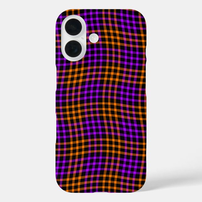 Purple Orange Plaid Checker Seamless Pattern Case-Mate iPhone Hülle (Rückseite)