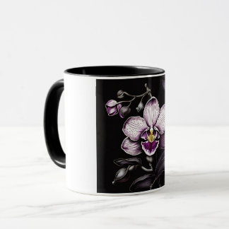 "Purple Orchid Mug - Floral Elegance Cup" Tasse