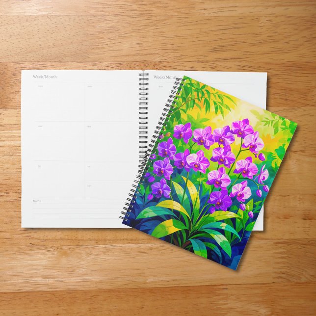 Purple Orchids Planner Planer (Planner with purple orchids)