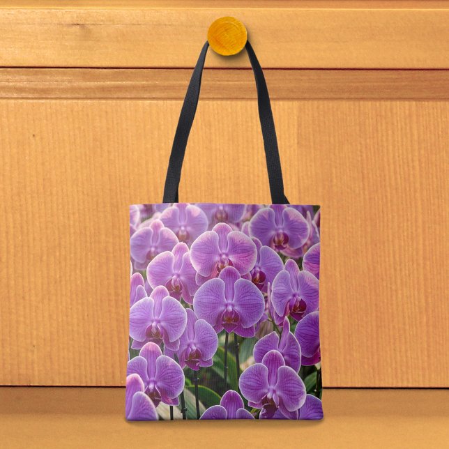 Purple Orchids Tote Bag (Tote bag with purple orchids)