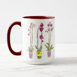 Purple Orchids Whimsical Garden Botanical Tasse