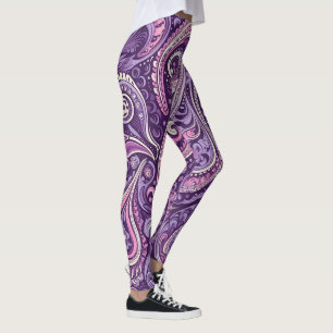 Purple Paisley Legging Leggings