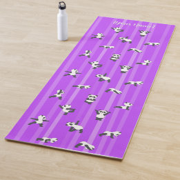 Purple Panda Yoga Mat Custom Name Same Both Sides Yogamatte