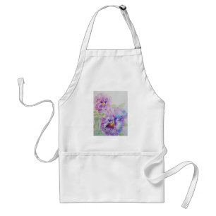 Purple Pansy Flower Floral Art Kitchen Apron Schürze