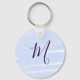 Purple pastel watercolor monogram name letterretro schlüsselanhänger
