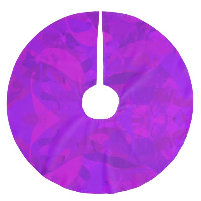 Purple Pattern Polyester Weihnachtsbaumdecke (Vorderseite)