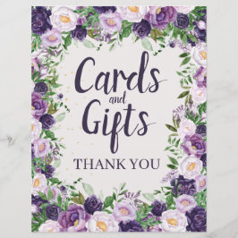 Purple Peonies Floral Cards and Gifts Sign