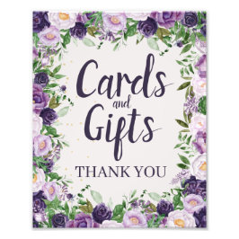Purple Peonies Floral Cards and Gifts Sign Fotodruck