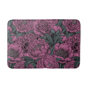 Purple peony flowers badematte