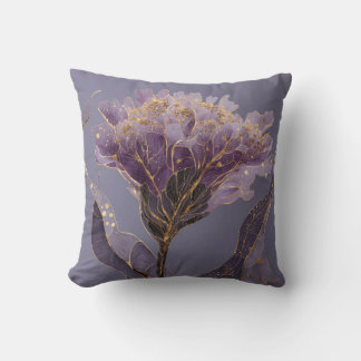 Purple Peony Inspired Floral Gold Accents Kissen
