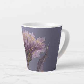 Purple Peony Inspired Floral Gold Accents Milchtasse