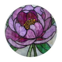 Purple Peony Stained Glass Schneidebrett