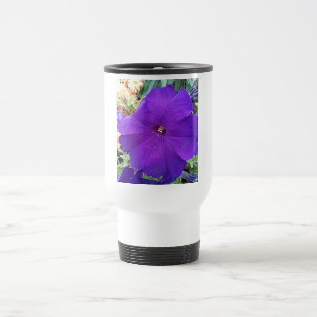 Purple Petunia Travel Mug Reisebecher (Mittel)