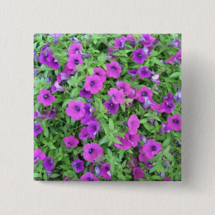 Purple Petunias Button