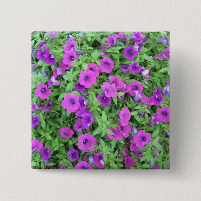 Purple Petunias Button (Vorderseite)