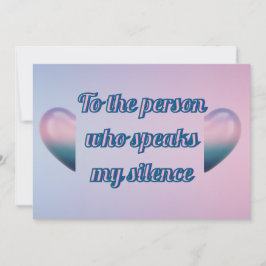 Purple pink 3D Heart Romantic Silence Greeting  Feiertagskarte